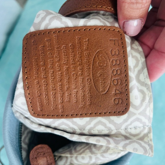 Brighton Light Blue and Brown Crossbody Bag - Picture 5 of 8